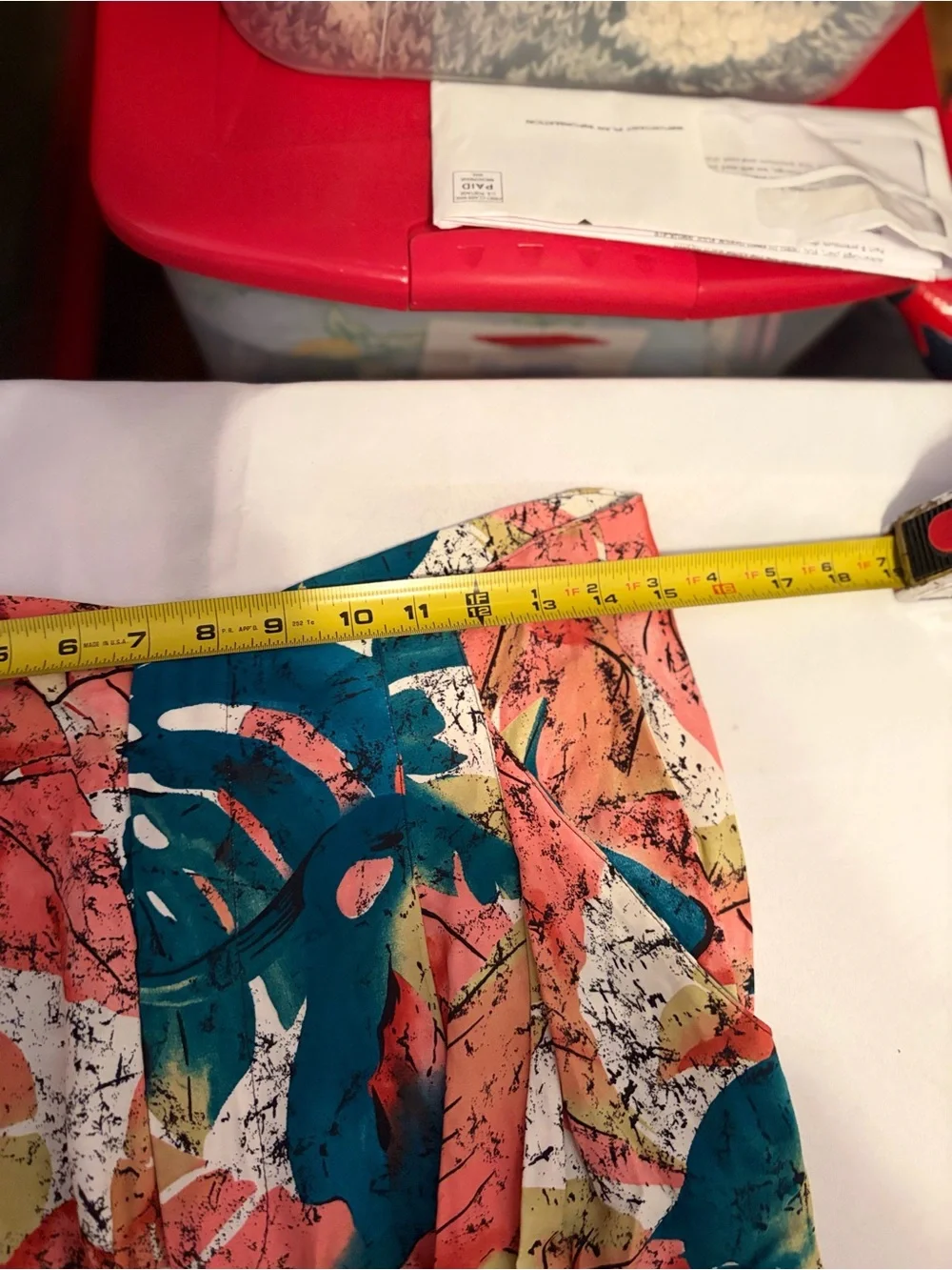 Tropical Print High-Waist Shorts - Coral, Teal, Yellow